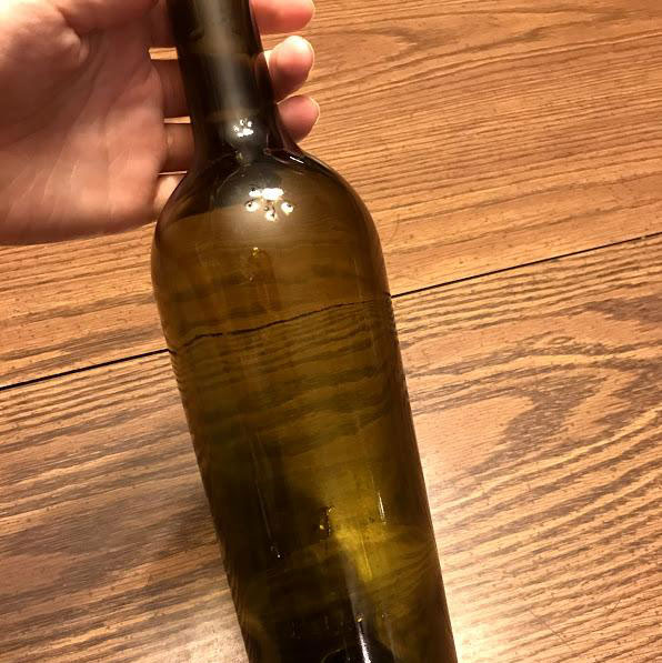 wine bottle with label removed