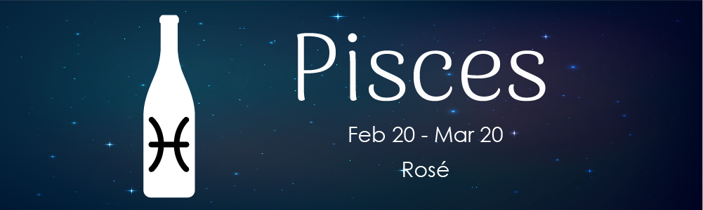 pisces zodiac sign rose wine