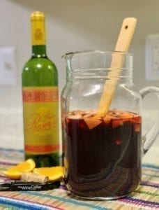 red wine summer sangria in pitcher