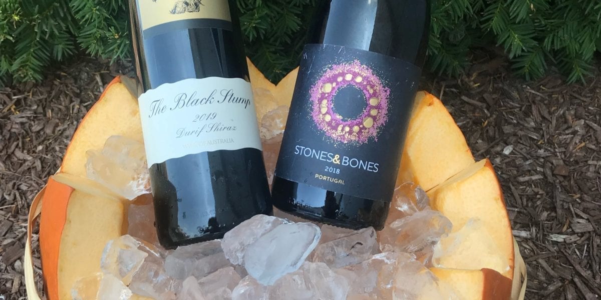 Pumpkin ice bucket with red wines