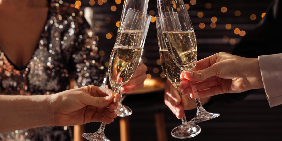 new years celebration toasting wine