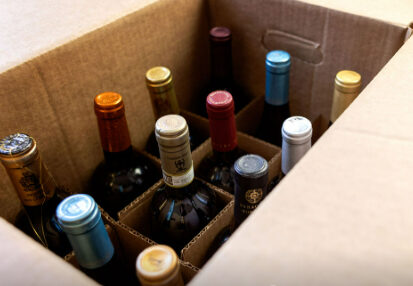 Box of wine bottles