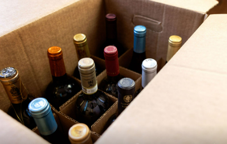 Box of wine bottles