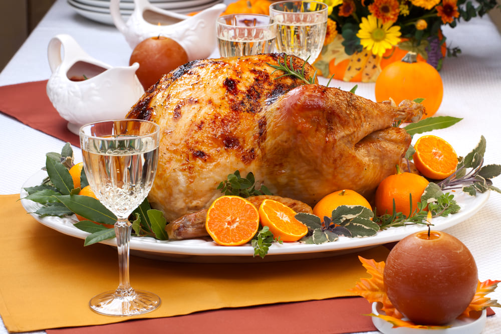 Thanksgiving turkey with white wine