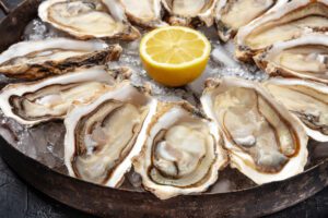romantic food and wine - oysters